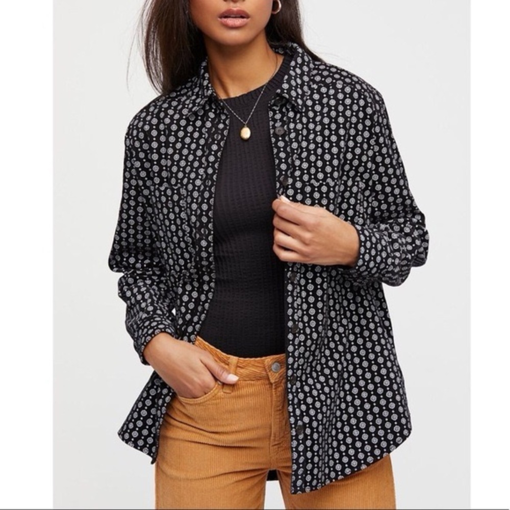 NEW Free People Cut to the chase Corduroy Button Down Shirt